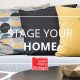 stage home, pillows, couch